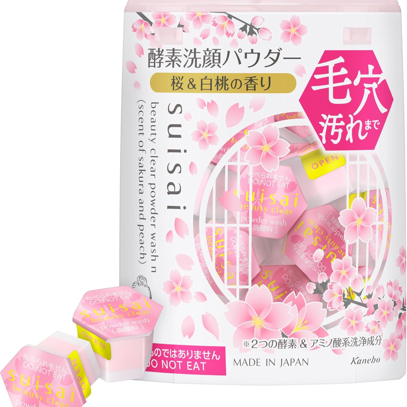 Kanebo Suisai Sakura Peach Powder 32pz | Limpiador en Polvo