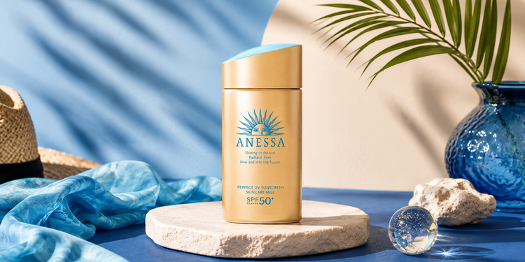 Logo de Anessa, marca japonesa líder en protectores solares de alta calidad.