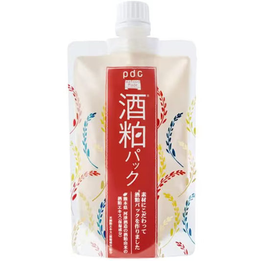 Mascarilla Exfoliante PDC Wafood Made Sake Lees Pack 170 g packaging with Japanese ingredients and benefits.