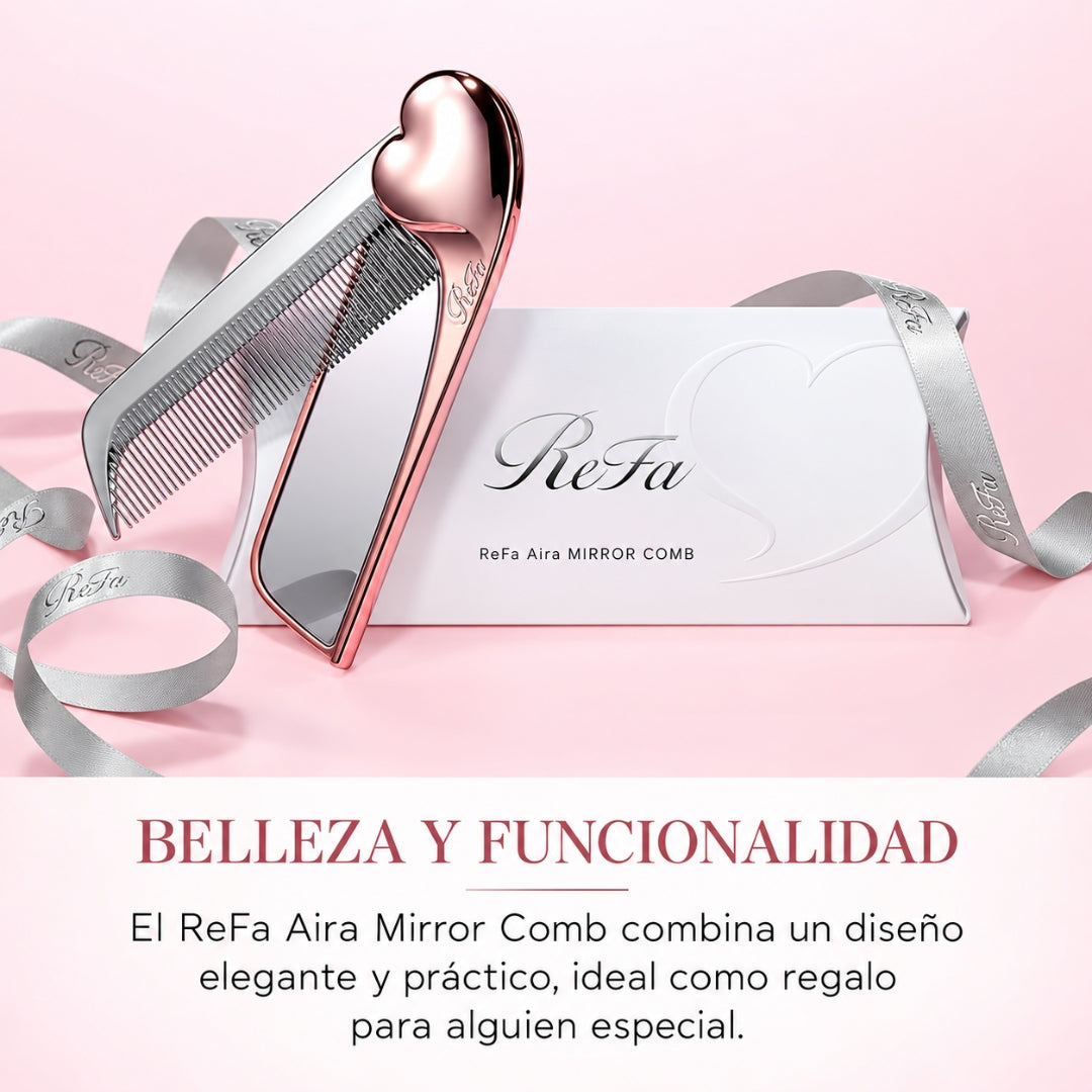 ReFa Heart Comb Aira Mirror – Peine Antiestático con Espejo