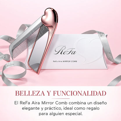 ReFa Heart Comb Aira Mirror – Peine Antiestático con Espejo