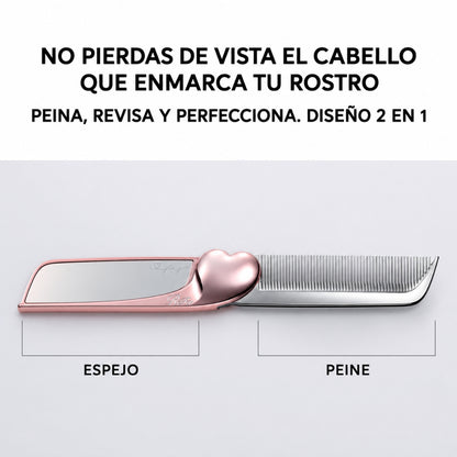 ReFa Heart Comb Aira Mirror – Peine Antiestático con Espejo