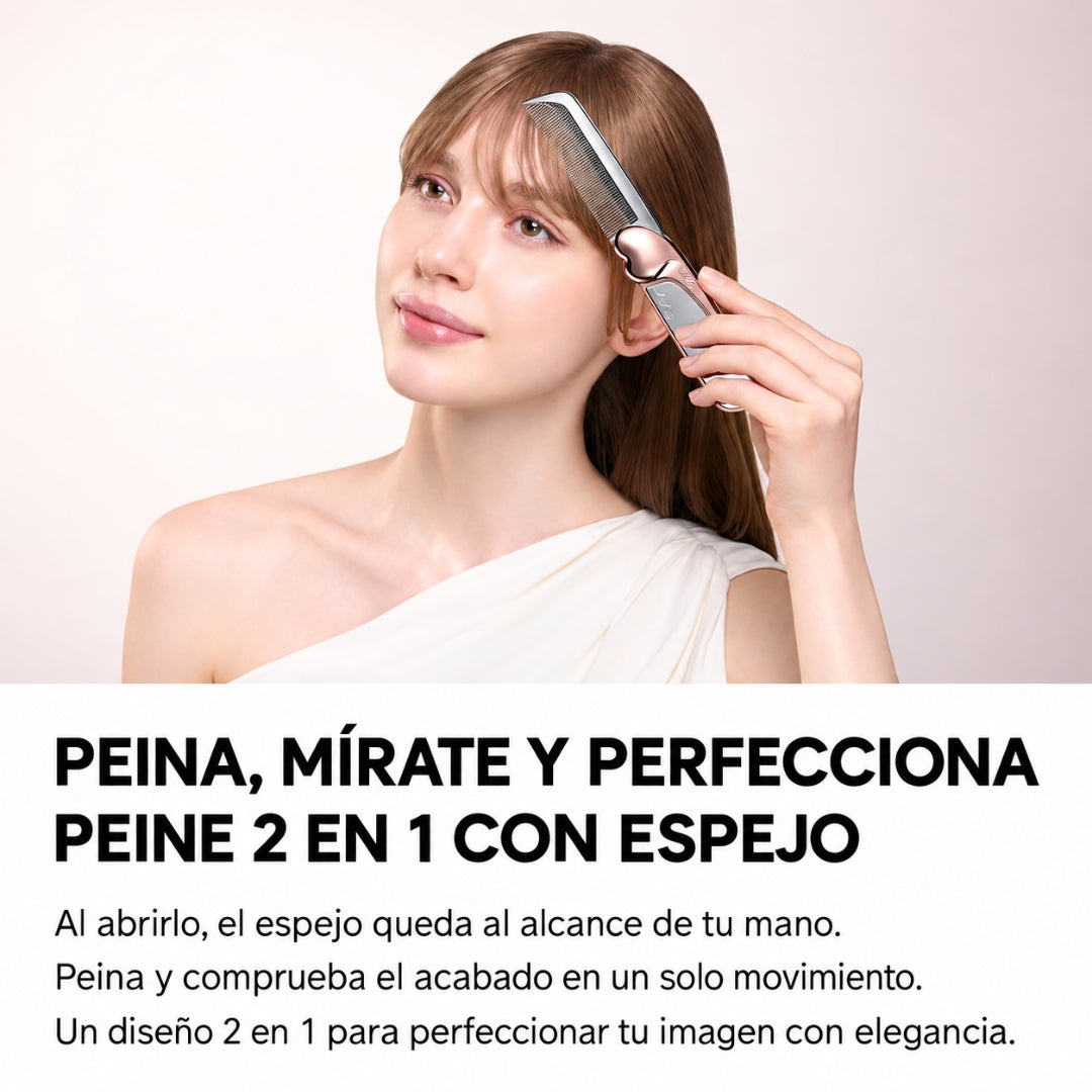 ReFa Heart Comb Aira Mirror – Peine Antiestático con Espejo