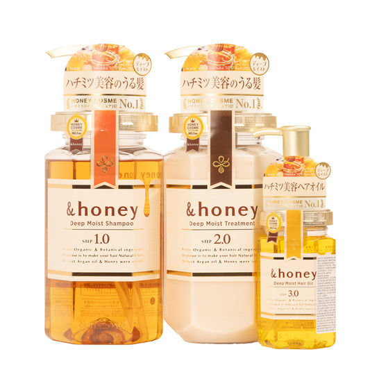 Set &honey Deep Moist Shampoo Tratamiento y Aceite 3pz